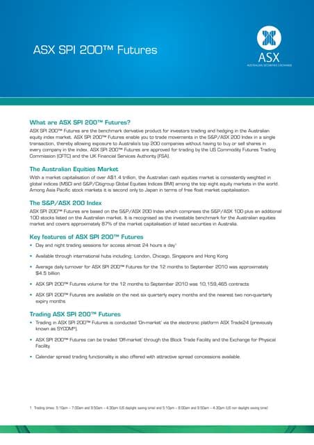 Asx Spi Futures