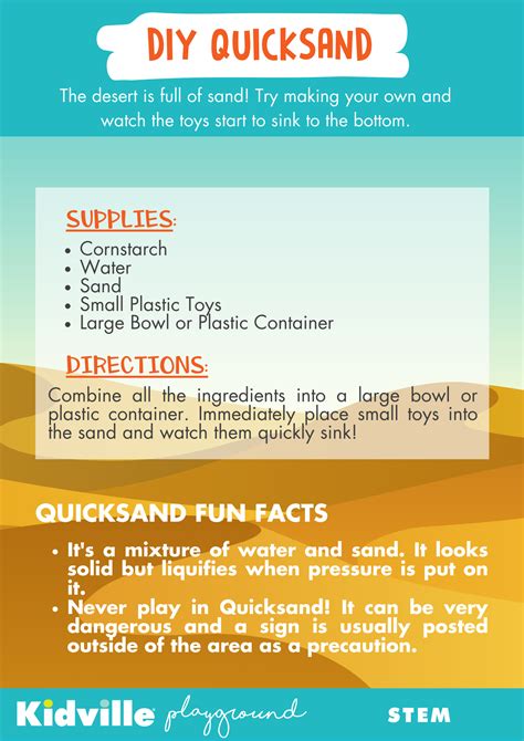 At Home Science Resource Diy Quicksand Kidville Quicksand Science Experiment - Quicksand Science Experiment