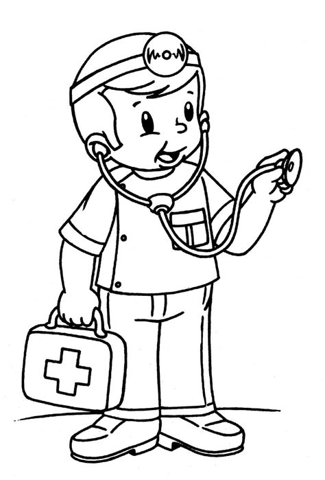 At The Doctor Coloring Pages Free Printable Coloring Doctor Kit Coloring Page - Doctor Kit Coloring Page