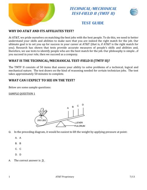 Read At T Tmtf Ii Test Study Guide 