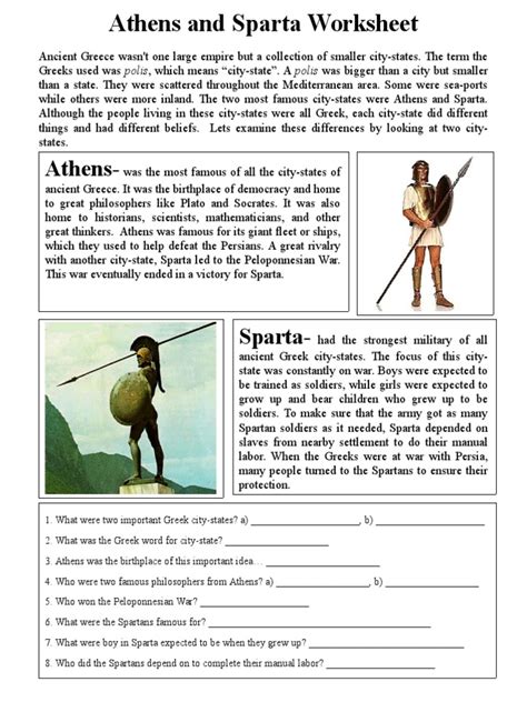 Athens Or Sparta Worksheet Answers   Ancient Greece Sparta By Mac X27 S History - Athens Or Sparta Worksheet Answers