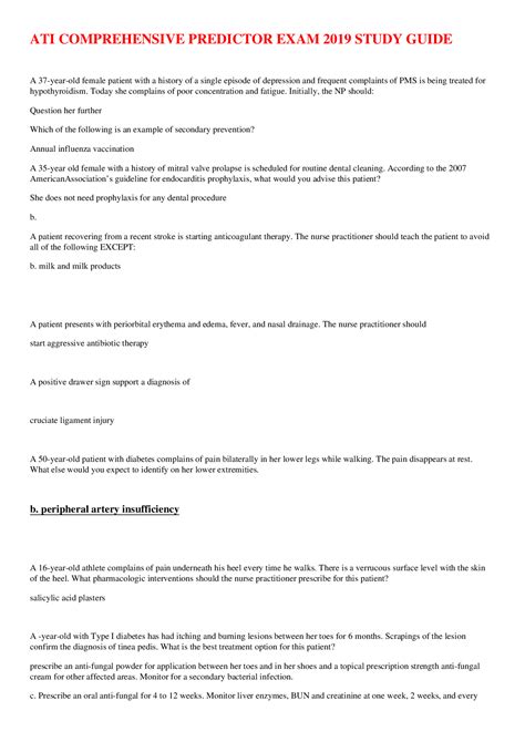 Ati Comprehensive Predictor 2019 A