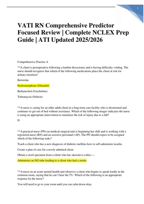 ati focused review comprehensive predictor b