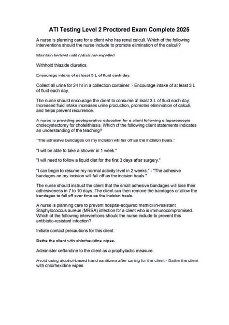 Ati Level 2 Proctored Exam