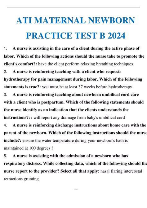 ati maternal newborn test