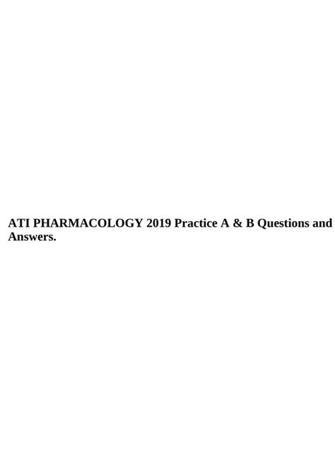 Ati Pharm Practice A 2019