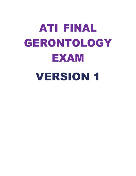 Read Online Ati Gerontology Final 