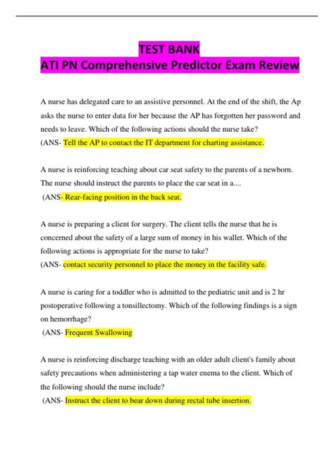 Read Ati Pn Comprehensive Predictor Test Bank 