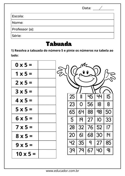 Atividade De Matematica Para 3 Ano