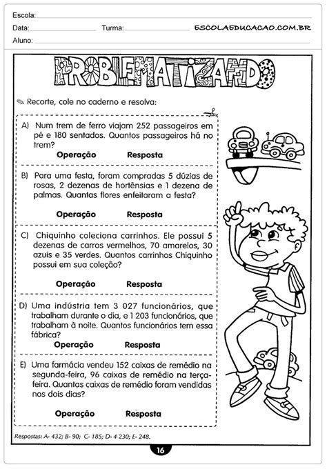 Atividade De Matematica Para 4 Ano