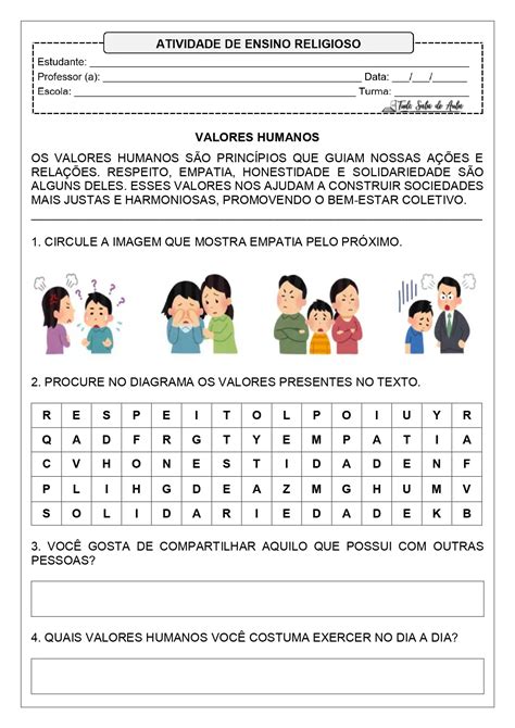Atividade De Religião