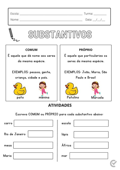 Atividade De Substantivo