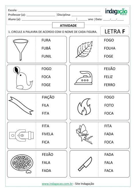 Atividade Letra F