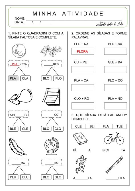 Atividade Silabas Complexas