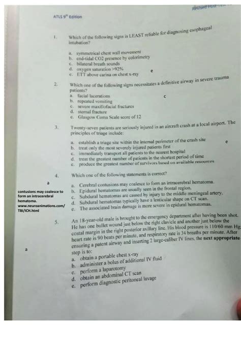 Atls 9th Edition Test