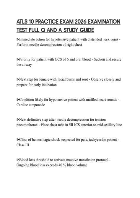 Atls Precourse Exam