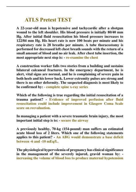 Atls Pretest