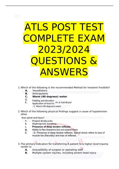 Read Atls Post Test Answers 2012 With 