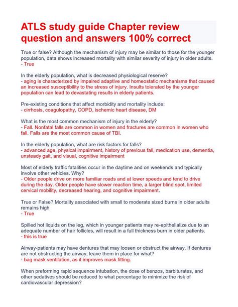 Read Online Atls Study Guide 