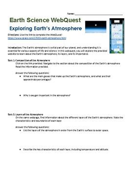 Atmosphere Web Quest Awnsers