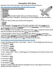 Atmosphere Webquest Answer Key