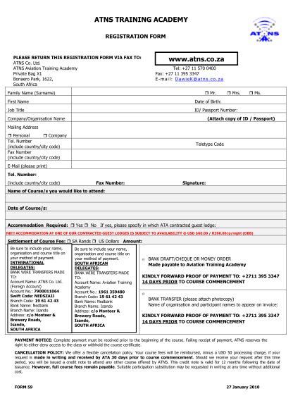 atns application form 2015