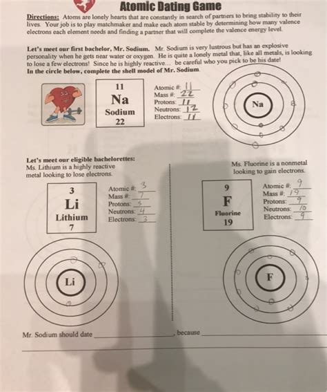 Atomic Dating Game Worksheet Answer Key