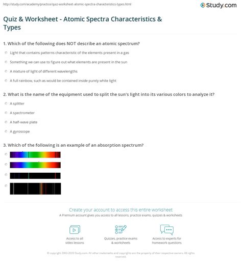  Atomic Spectra Worksheet Answers - Atomic Spectra Worksheet Answers