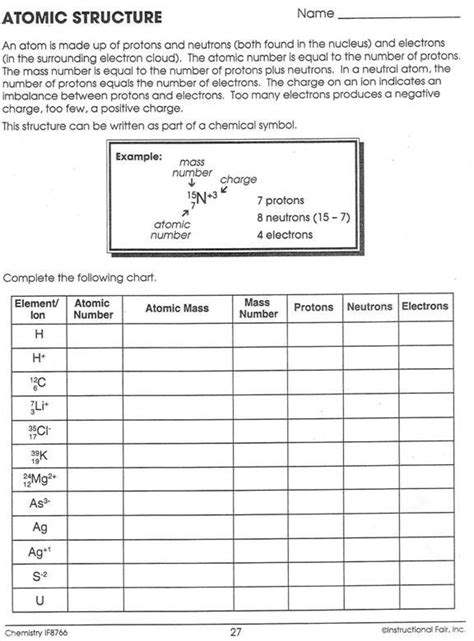 Atomic Structure Worksheet Chemistry If8766   Chemistry If8766 Worksheets Kiddy Math - Atomic Structure Worksheet Chemistry If8766