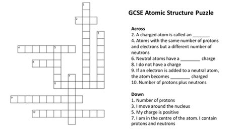 Download Atomic Structure Crossword Puzzle Answers Pcdots 