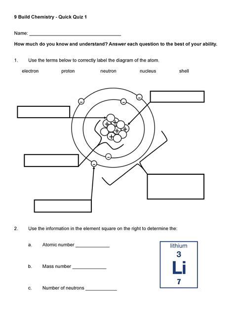 Download Atomic Structure Test Questions 