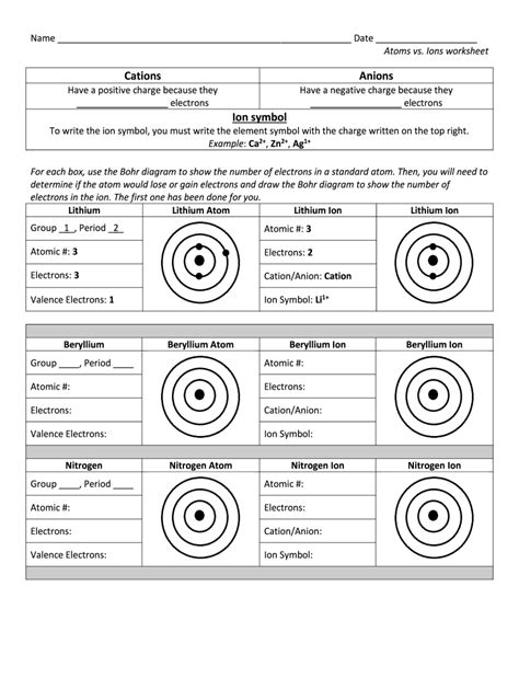 Atoms Vs Ions Worksheet Answer Key Atoms And Ions Worksheet - Atoms And Ions Worksheet