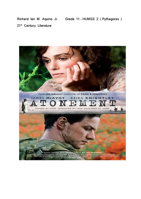 Atonement Book Summary By Chapter