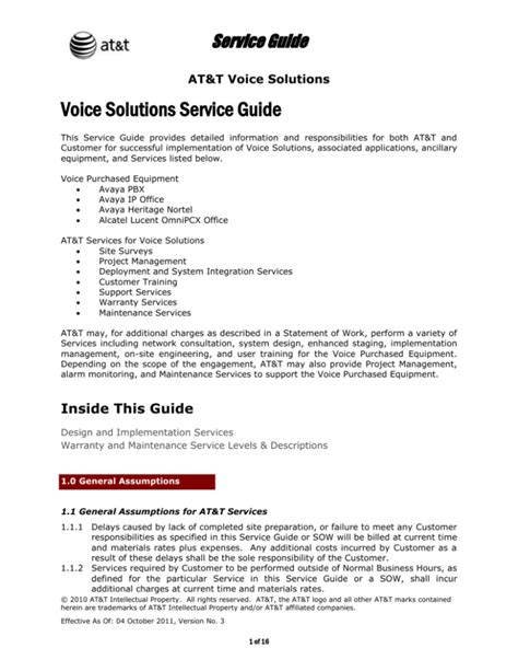 Read Att Service Guide 