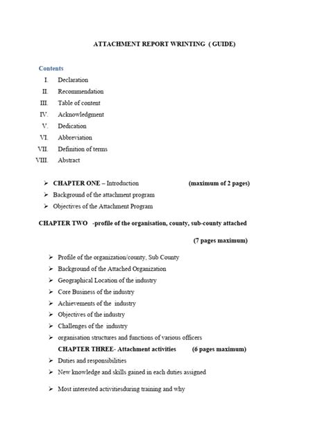 Attachment Report Sample For Students