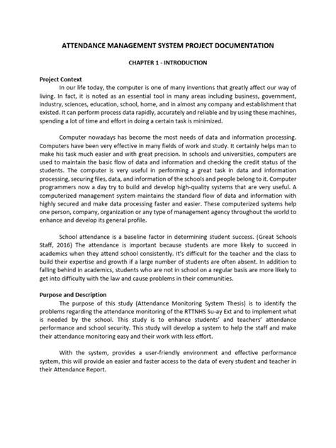 Download Attendance Management System Project Documentation 