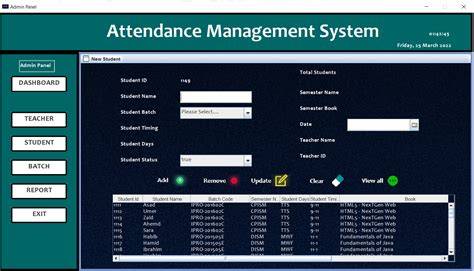 attendence management system project source code vb