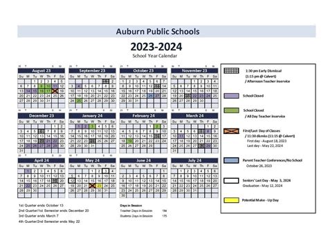 Auburn Academic Schedule