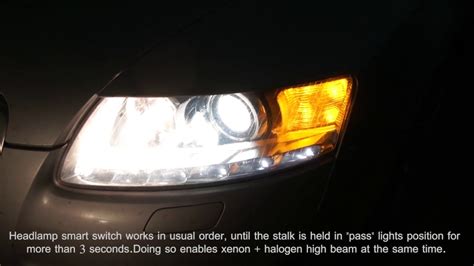 audi a6 c6 better high beam solution - YouTube