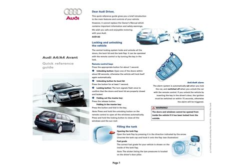 Full Download Audi A4 Avant Quick Reference Guide 