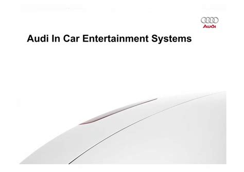 Download Audi In Car Entertainment Systems Audi Enthusiasts Guide 