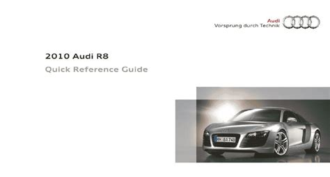 Read Audi R8 Quick Reference Guide Manual 