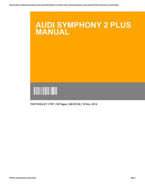Full Download Audi Symphony 2 Plus Manual 