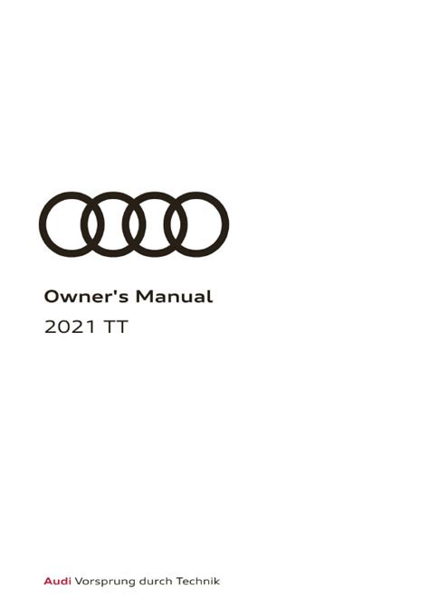 Full Download Audi Tt Car Owners Manual Pdf Download 