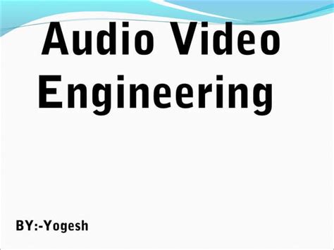 Download Audio Video Engineering Notes Pdf 