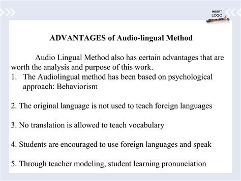 Audiolingual Method Advantages