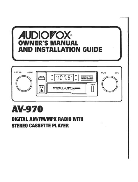 Download Audiovox Stereo User Guide 