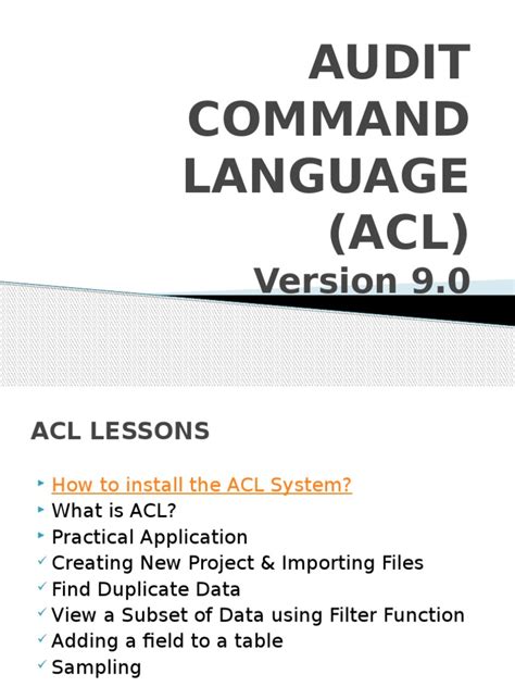Audit Command Language 6