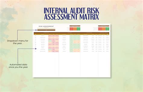 audit risk matrix template xls