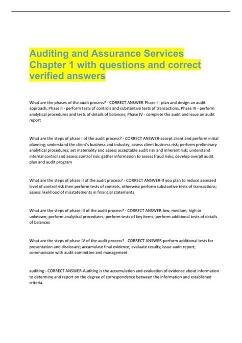 Auditing And Assurance Services Chapter 6